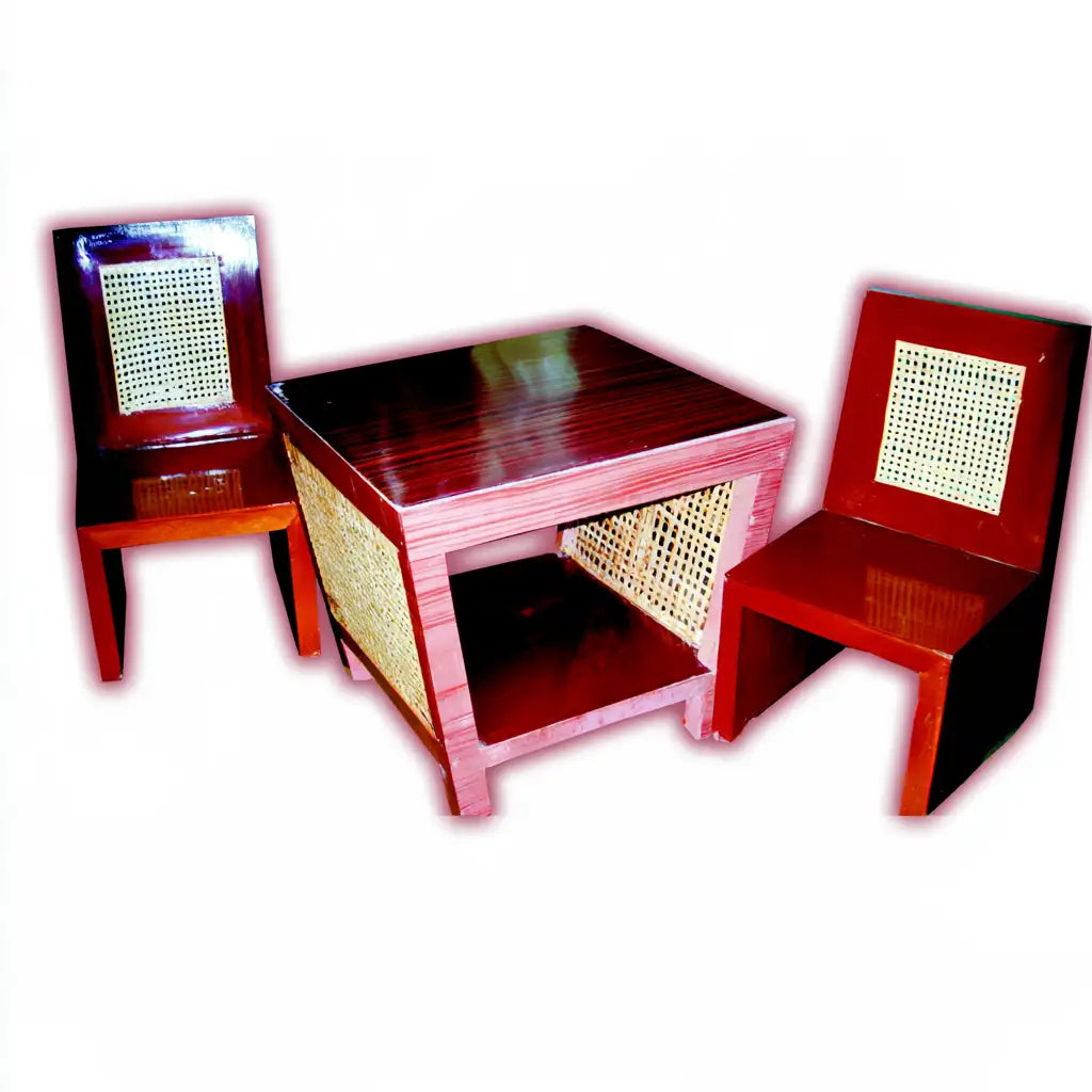 Set tavolo e sedie dal profilo contemporaneo, beige, per la casa